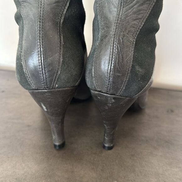 Gianni Bini Marlow Suede Leather Gray/Green Knee-High Boots Women's Size 6M GUC - Picture 9 of 14